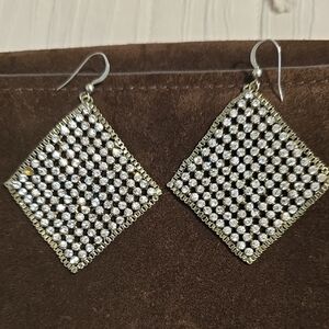 Elegant Silver and Gold Mesh Earrings